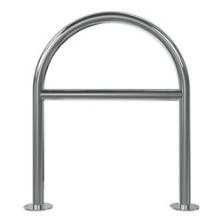 Schake Edelstahl, Rundbügel Ø48 mm + Querholm Länge: 650mm, Höhe: 800mm + Bodenplatten zum Aufdübeln