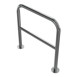 Schake Edelstahlbügel Ø48 mm + Querholm Länge: 800 mm, Höhe: 800 mm + Bodenplatte zum Aufdübeln