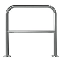 Schake Edelstahlbügel Ø48 mm + Querholm Länge: 800 mm, Höhe: 800 mm + Bodenplatte zum Aufdübeln