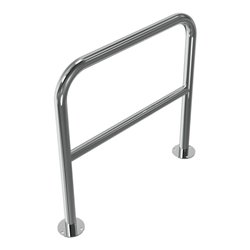 Schake Edelstahlbügel Ø48 mm + Querholm Länge: 800 mm, Höhe: 800 mm + Bodenplatte zum Aufdübeln