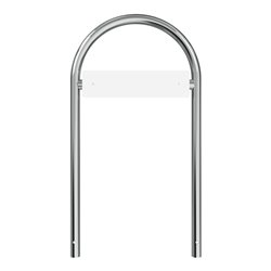 Schake Rundbügel für Parkplatzbeschilderung, zum Einbetonieren, Edelstahlrohr Ø48mm + genieteten Schildblech für Kennzeichenhalt