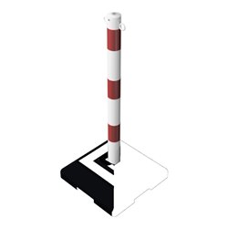 Schake Kettenständer Pfosten aus Stahl Ø 60mm, Länge: 900mm feuerverzinkt, mit 2 Ösen inkl. Recycling - Fußplatte 400x400mm