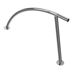 Schake Anlehnbügel aus Edelstahl V2A zum Aufdübeln Ø48mm, Gesamtbreite: ca 1400mm Höhe Überflur: ca. 850mm geschliffen