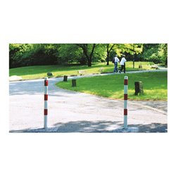 Schake Absperrpfosten Typ 460HB/1, herausnehmbar, Ø 60mm, ohne Verschluß, weiß / rot + 1 Öse