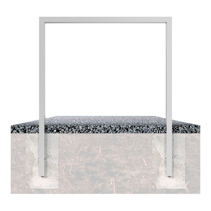 Schake Anlehnbügel aus Vierkantrohr 60x40mm, Breite: 450mm, Höhe:1200 mm, ohne Querholm feuerverzinkt