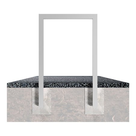 Schake Anlehnbügel aus Vierkantrohr 60x60mm, Breite: 450mm Gesamthöhe:1200 mm ohne Querholm feuerverzinkt