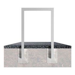 Schake Anlehnbügel aus Vierkantrohr 60x60mm, Breite: 750mm Gesamthöhe:1200 mm ohne Querholm feuerverzinkt