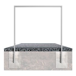 Schake Anlehnbügel aus Vierkantrohr 80x20mm, Breite: 750mm Gesamthöhe:1200 mm ohne Querholm feuerverzinkt