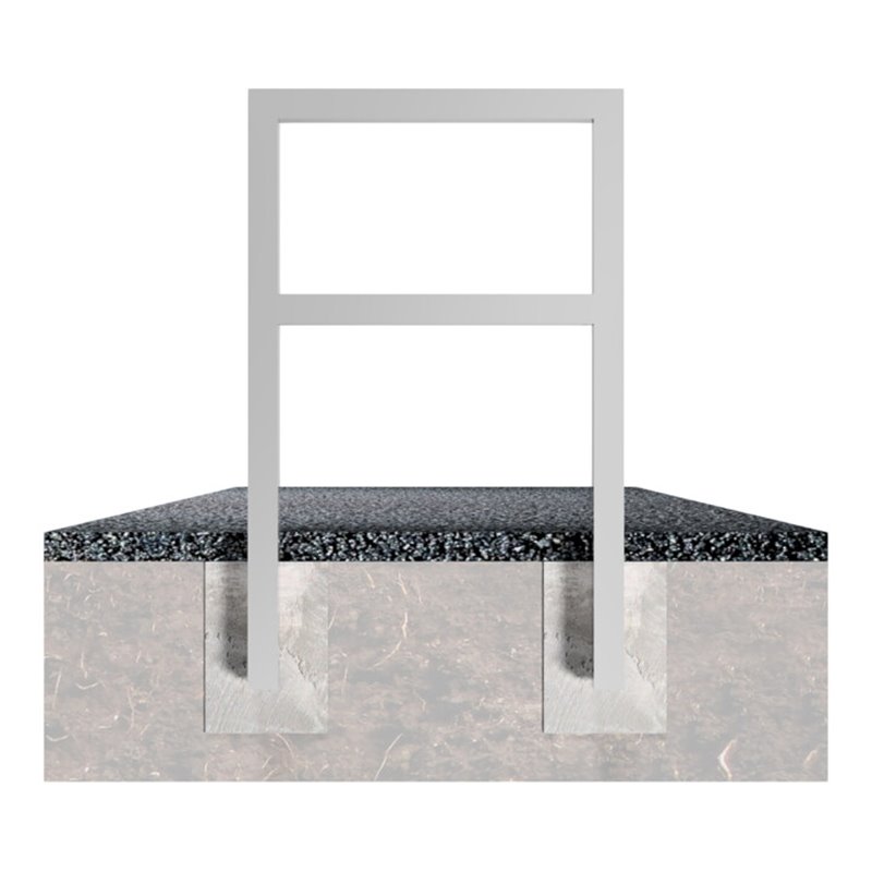 Schake Anlehnbügel aus Vierkantrohr 60x60mm, Breite: 450mm Gesamthöhe:1200 mm + Querholm feuerverzinkt