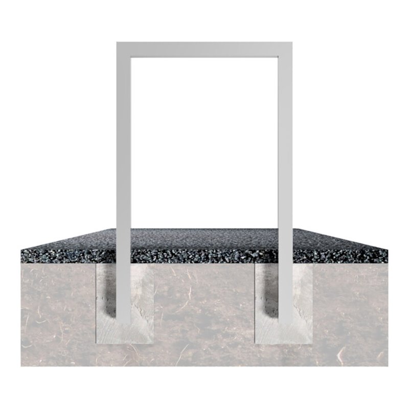 Schake Anlehnbügel aus Vierkantrohr 60x60mm, Breite: 450mm Gesamthöhe:1200 mm ohne Querholm, beschichtet