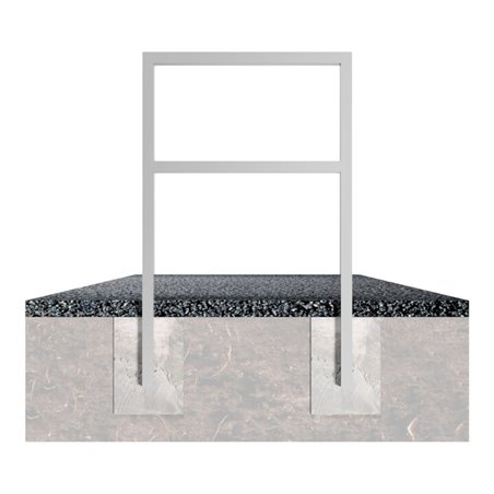 Schake Anlehnbügel aus Vierkantrohr 60x40mm, Breite: 450mm Gesamthöhe: 1200 mm + Querholm, beschichtet