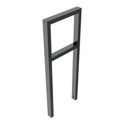 Schake Anlehnbügel aus Vierkantrohr 60x40mm, Breite: 450mm Gesamthöhe: 1200 mm + Querholm, beschichtet