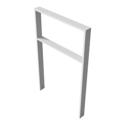 Schake Anlehnbügel aus Vierkantrohr 80x20mm, Breite: 750mm Gesamthöhe:1200 mm + Querholm feuerverzinkt