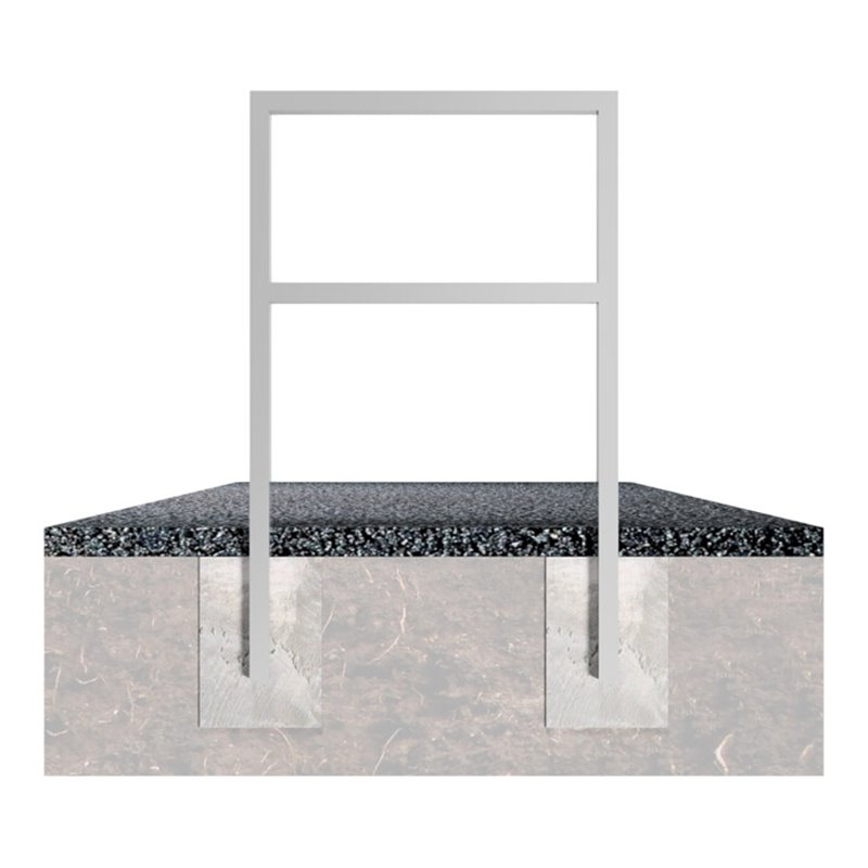 Schake Anlehnbügel aus Vierkantrohr 60x40mm, Breite: 750mm Gesamthöhe:1200 mm + Querholm, beschichtet