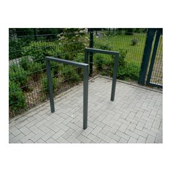 Schake Anlehnbügel aus Vierkantrohr 60x40mm, Breite: 750mm Gesamthöhe:1200 mm + Querholm, beschichtet