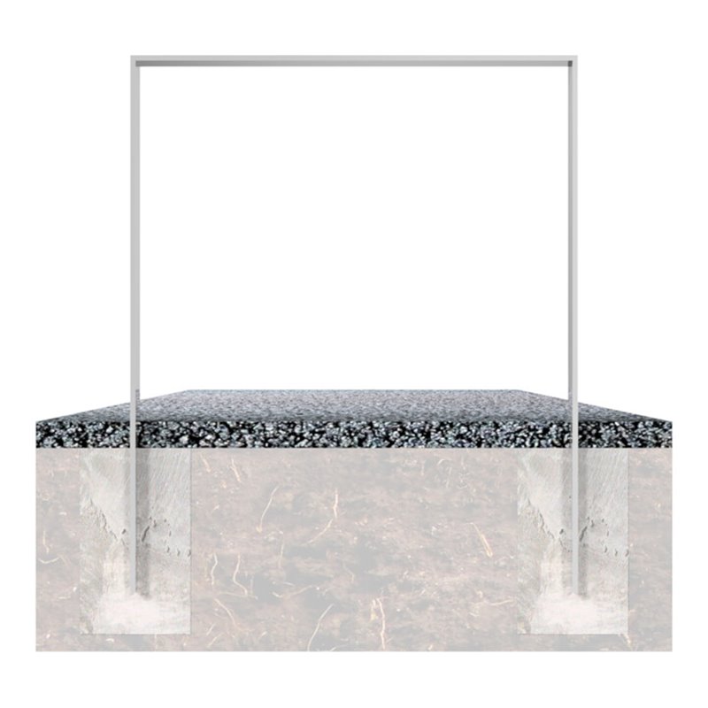 Schake Flachstahlbügel 80x12mm, Breite: 450mm Gesamthöhe:1200 mm ohne Querholm, beschichtet