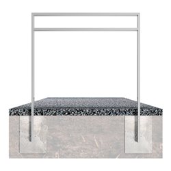 Schake Anlehnbügel aus Vierkantrohr 80x20mm, Breite: 450mm Gesamthöhe:1200 mm + Querholm (kleiner Abstand) feuerverzinkt