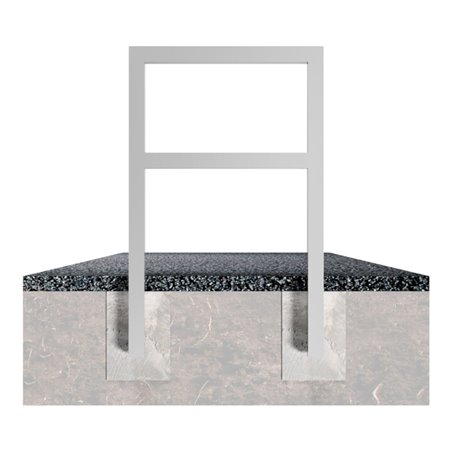 Schake Anlehnbügel aus Vierkantrohr 60x60mm, Breite: 1000mm Gesamthöhe: 1200 mm + Querholm feuerverzinkt