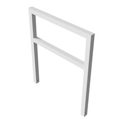 Schake Anlehnbügel aus Vierkantrohr 60x60mm, Breite: 1000mm Gesamthöhe: 1200 mm + Querholm feuerverzinkt