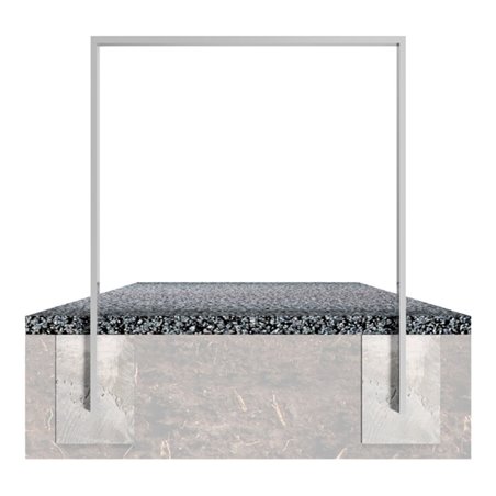 Schake Anlehnbügel aus Vierkantrohr 80x20mm, Breite: 1000mm Gesamthöhe:1200 mm ohne Querholm, beschichtet