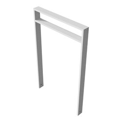 Schake Anlehnbügel aus Vierkantrohr 80x20mm, Breite: 750mm Gesamthöhe: 1200 mm + Querholm (kleiner Abstand) feuerverzinkt