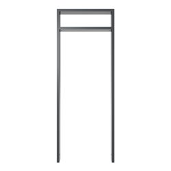 Schake Anlehnbügel aus Vierkantrohr 80x20mm, Breite: 450mm Gesamthöhe:1200 mm + Querholm (kleiner Abstand), beschichtet