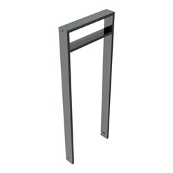 Schake Anlehnbügel aus Vierkantrohr 80x20mm, Breite: 450mm Gesamthöhe:1200 mm + Querholm (kleiner Abstand), beschichtet