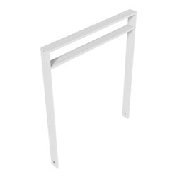 Schake Anlehnbügel aus Vierkantrohr 80x20mm, Breite: 1000mm Gesamthöhe:1200 mm + Querholm (kleiner Abstand) feuerverzinkt