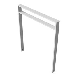 Schake Anlehnbügel aus Vierkantrohr 80x20mm, Breite: 1000mm Gesamthöhe:1200 mm + Querholm (kleiner Abstand) feuerverzinkt