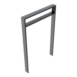 Schake Anlehnbügel aus Vierkantrohr 80x20mm, Breite: 750mm Gesamthöhe: 1200 mm + Querholm (kleiner Abstand), beschichtet