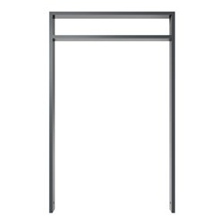 Schake Anlehnbügel aus Vierkantrohr 80x20mm, Breite: 750mm Gesamthöhe: 1200 mm + Querholm (kleiner Abstand), beschichtet