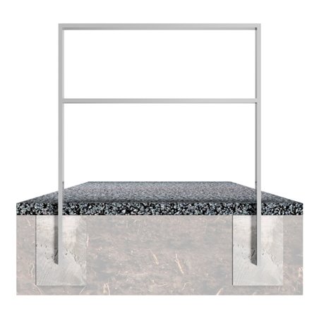 Schake Anlehnbügel aus Vierkantrohr 80x20mm, Breite: 1000mm Gesamthöhe:1200 mm + Querholm feuerverzinkt