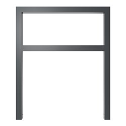 Schake Anlehnbügel aus Vierkantrohr 60x60mm, Breite: 1000mm Gesamthöhe: 1200 mm + Querholm, beschichtet