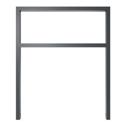 Schake Anlehnbügel aus Vierkantrohr 60x40mm, Breite: 1000mm Gesamthöhe:1200 mm + Querholm, beschichtet