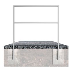 Schake Anlehnbügel aus Vierkantrohr 80x20mm, Breite: 1000mm Gesamthöhe:1200 mm + Querholm, beschichtet