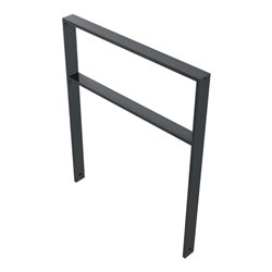 Schake Anlehnbügel aus Vierkantrohr 80x20mm, Breite: 1000mm Gesamthöhe:1200 mm + Querholm, beschichtet