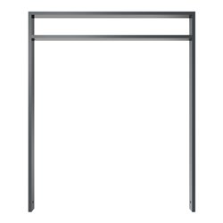 Schake Anlehnbügel aus Vierkantrohr 80x20mm, Breite: 1000mm Gesamthöhe:1200 mm + Querholm (kleiner Abstand), beschichtet