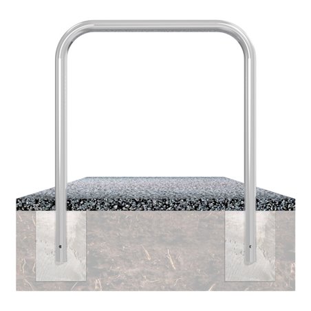 Schake Abweisebügel aus Stahlrohr Ø 60 x 2,5 mm Breite: 700 mm, Höhe: 1200 mm ohne Querholm, zum Einbetonieren