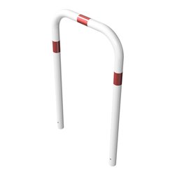 Schake Abweisebügel aus Stahlrohr Ø 60 x 2,5 mm Breite: 700 mm, Höhe: 1200 mm ohne Querholm, beschichtet, zum Einbetonieren