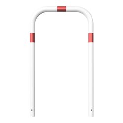 Schake Abweisebügel aus Stahlrohr Ø 60 x 2,5 mm Breite: 700 mm, Höhe: 1200 mm ohne Querholm, beschichtet, zum Einbetonieren