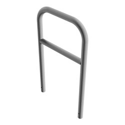 Schake Abweisebügel aus Stahlrohr Ø 60 x 2,5 mm Breite: 700 mm, Höhe: 1200 mm + Querholm, zum Einbetonieren