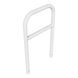 Schake Abweisebügel aus Stahlrohr Ø 60 x 2,5 mm Breite: 700 mm, Höhe: 1200 mm + Querholm, zum Einbetonieren