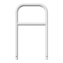 Schake Abweisebügel aus Stahlrohr Ø 60 x 2,5 mm Breite: 700 mm, Höhe: 1200 mm + Querholm, zum Einbetonieren