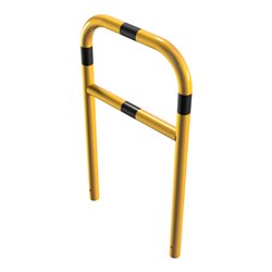 Schake Abweisebügel aus Stahlrohr Ø60mm Breite: 700mm, Höhe: 1200 mm + Querholm, beschichtet, gelb / schwarz