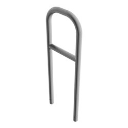 Schake Abweisebügel aus Stahlrohr Ø 60 x 2,5 mm Breite: 500 mm, Höhe: 1400 mm + Querholm, zum Einbetonieren