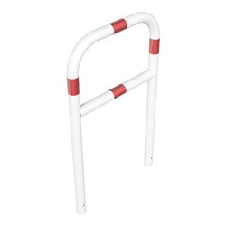 Schake Abweisebügel aus Stahlrohr Ø 60 x 2,5 mm Breite: 700 mm, Höhe: 1200 mm + Querholm, beschichtet, zum Einbetonieren