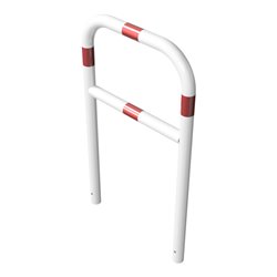 Schake Abweisebügel aus Stahlrohr Ø 60 x 2,5 mm Breite: 700 mm, Höhe: 1200 mm + Querholm, beschichtet, zum Einbetonieren