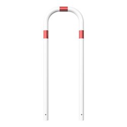 Schake Abweisebügel aus Stahlrohr Ø 60 x 2,5 mm Breite: 500 mm, Höhe: 1400 mm ohne Querholm, beschichtet, zum Einbetonieren