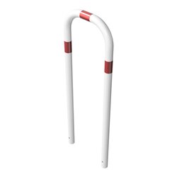 Schake Abweisebügel aus Stahlrohr Ø 60 x 2,5 mm Breite: 500 mm, Höhe: 1400 mm ohne Querholm, beschichtet, zum Einbetonieren