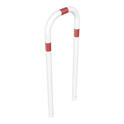 Schake Abweisebügel aus Stahlrohr Ø 60 x 2,5 mm Breite: 500 mm, Höhe: 1400 mm ohne Querholm, beschichtet, zum Einbetonieren